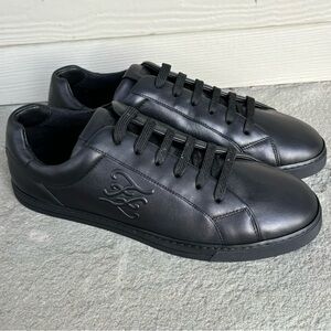 FENDI FF Embossed Black Leather Sneakers, Brand New 🔥